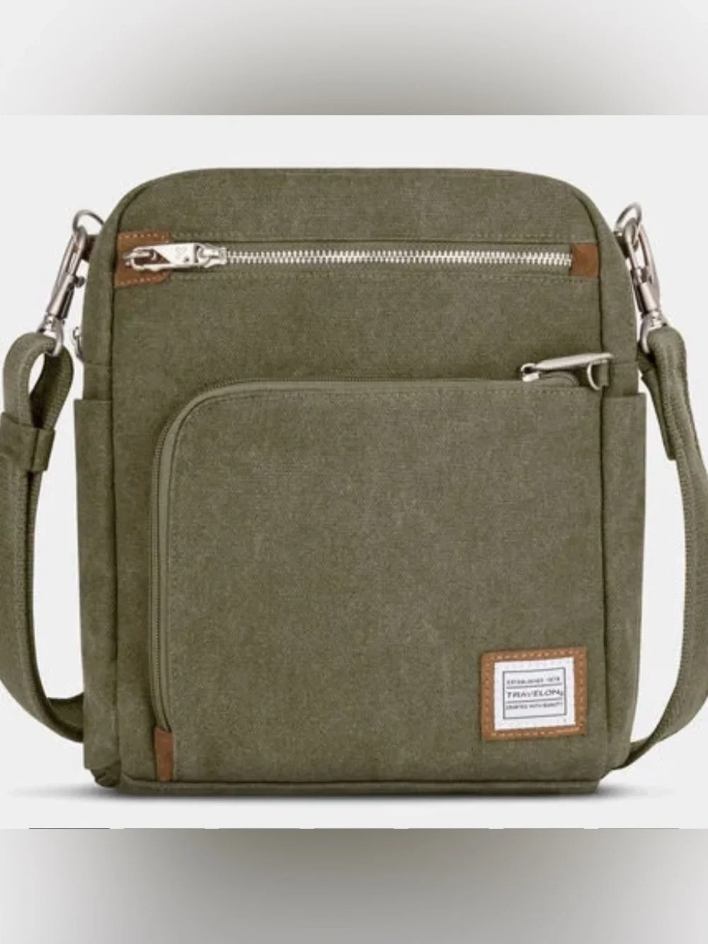 Travelon Anti-Theft Heritage Tour Bag Canvas Messenger Crossbody
